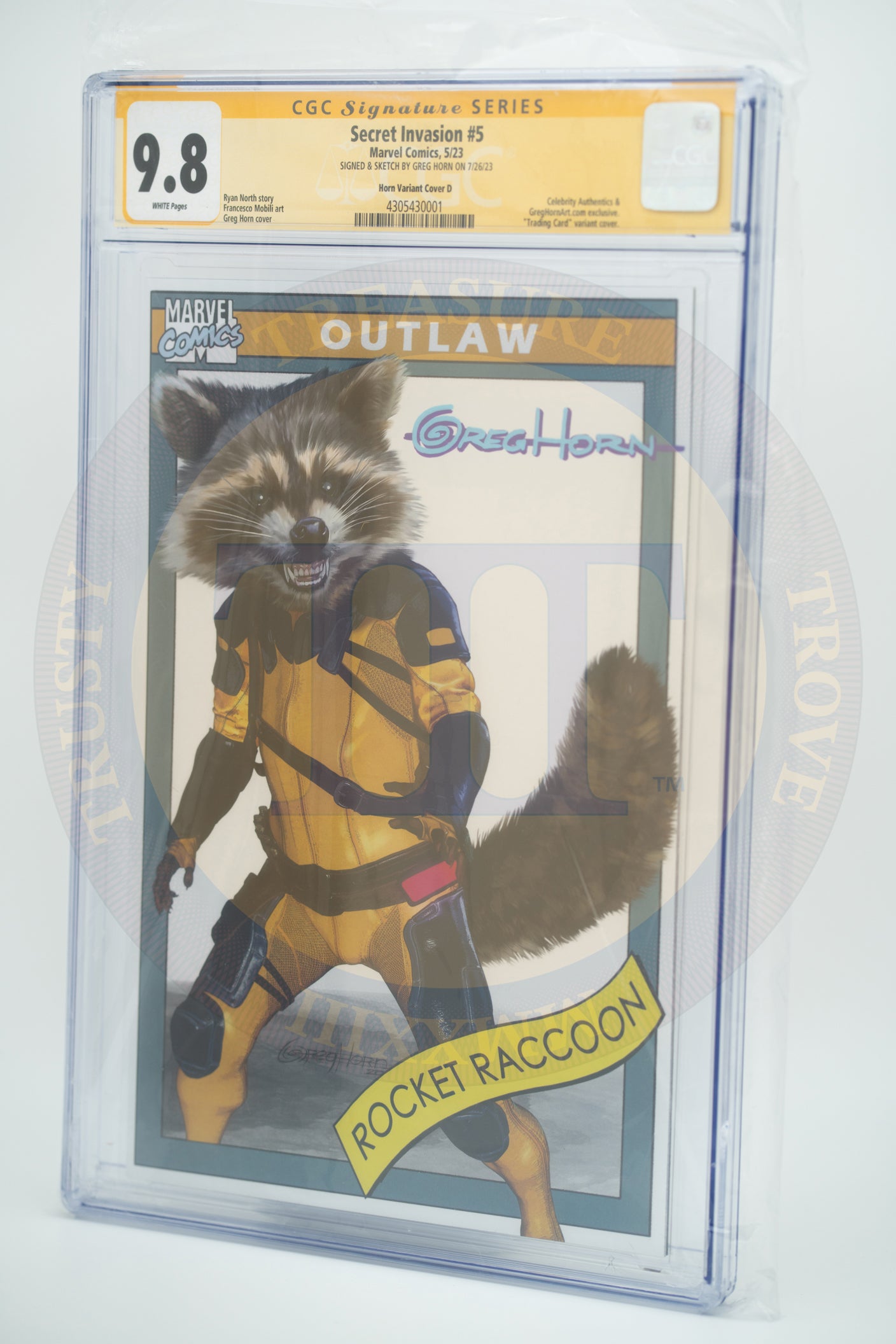 Secret Invasion #5 "Trading Card" Variant Cover CGC 9.8 - Signed by Greg Horn