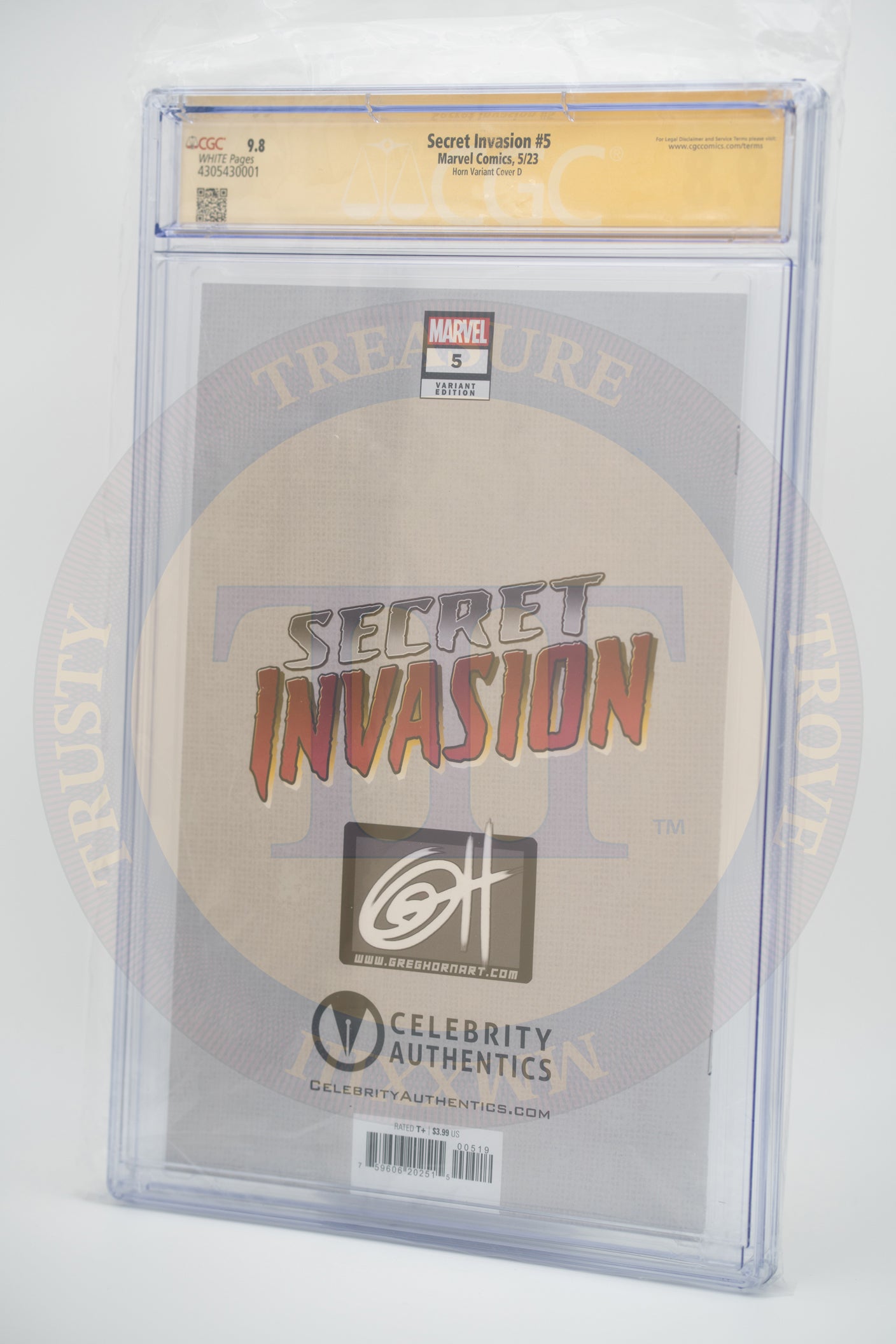 Secret Invasion #5 "Trading Card" Variant Cover CGC 9.8 - Signed by Greg Horn